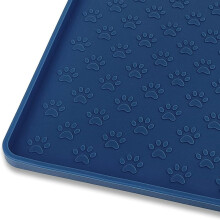 Silicone Pet Placemat for Dog & Cat – Waterproof, Non-Slip, Residue-Preventing Feeding Mat (Navy Blue), Compatible with All Bowls