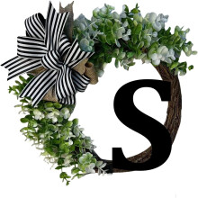 Last Name Year Round Front Door Wreath,Hanging Plaques In Front Of The Door for Home porch Summer Welcome Sign Front Door Decoration