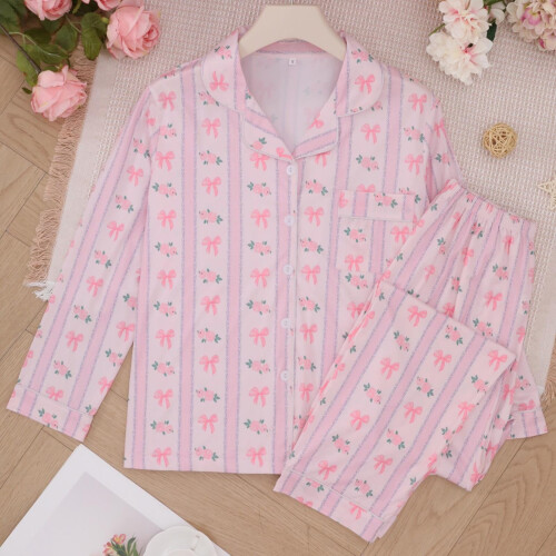 Women's Valentine's Day Pajama Set Comfortable2-Piece Long 1