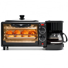 3in1 Breakfast Station with Coffee Maker, Grill and Toaster Oven for Home Kitchen Use