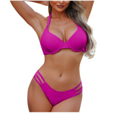 Bikiny Kukoosong pro ženy, jednobarevný vyztužený top s odhaleným zádovým výstřihem a odnímatelnou podprsenkou pro plné zakrytí,