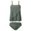 Σετ Tankini Elabch Plus Size για γυναίκες, Halter Bandeau Top & Bottom με έλεγχο κοιλιάς, Χακί, M 3