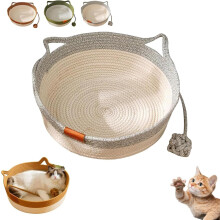 Cuccia per gatti Stimulicat – Nido rotondo in corda di cotone intrecciata, antigraffio e traspirante, facile da pulire, per gatti e cani di