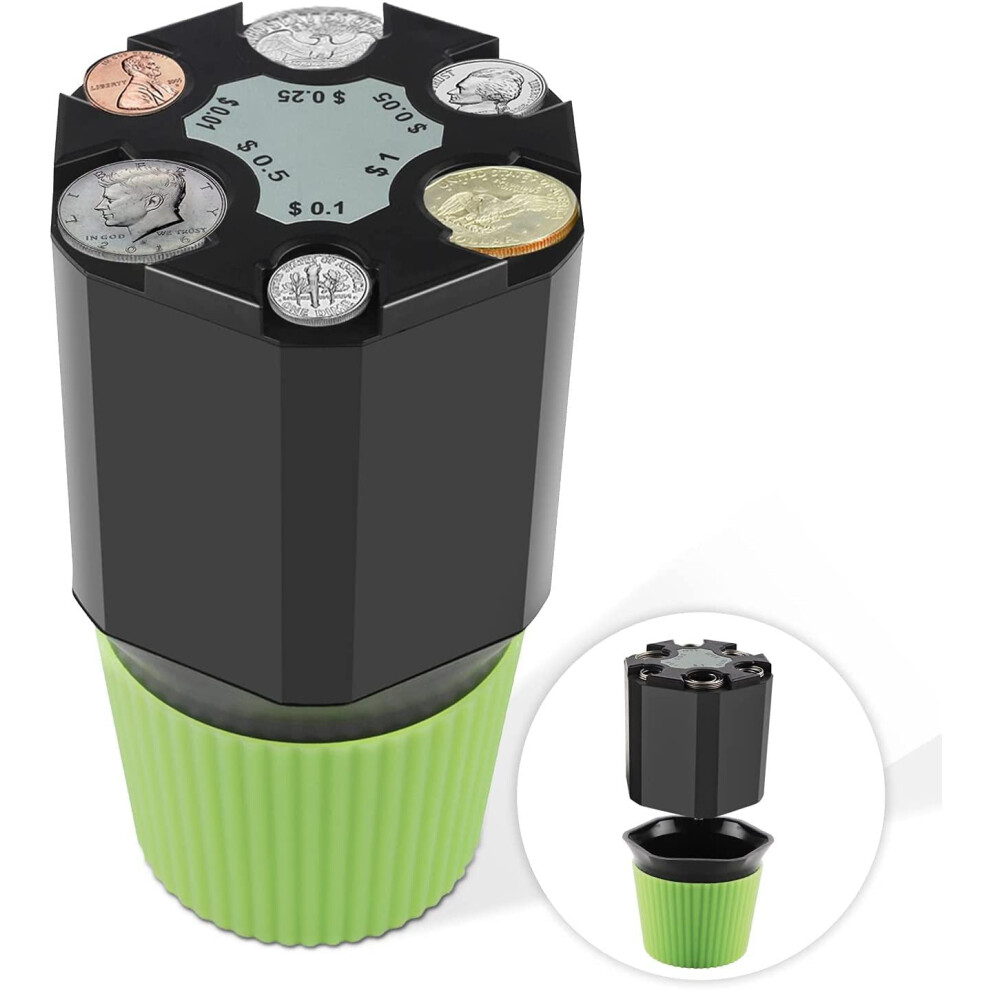 Large Capacity Car Coin Holder Organizer & Sorter, Compatible With Most Cars And Trucks (Cnh1, 1 Pack) 9357860813747