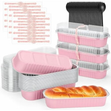 Mini broodvormpjes met deksels, 193 gram, 60 stuks, aluminiumfolie