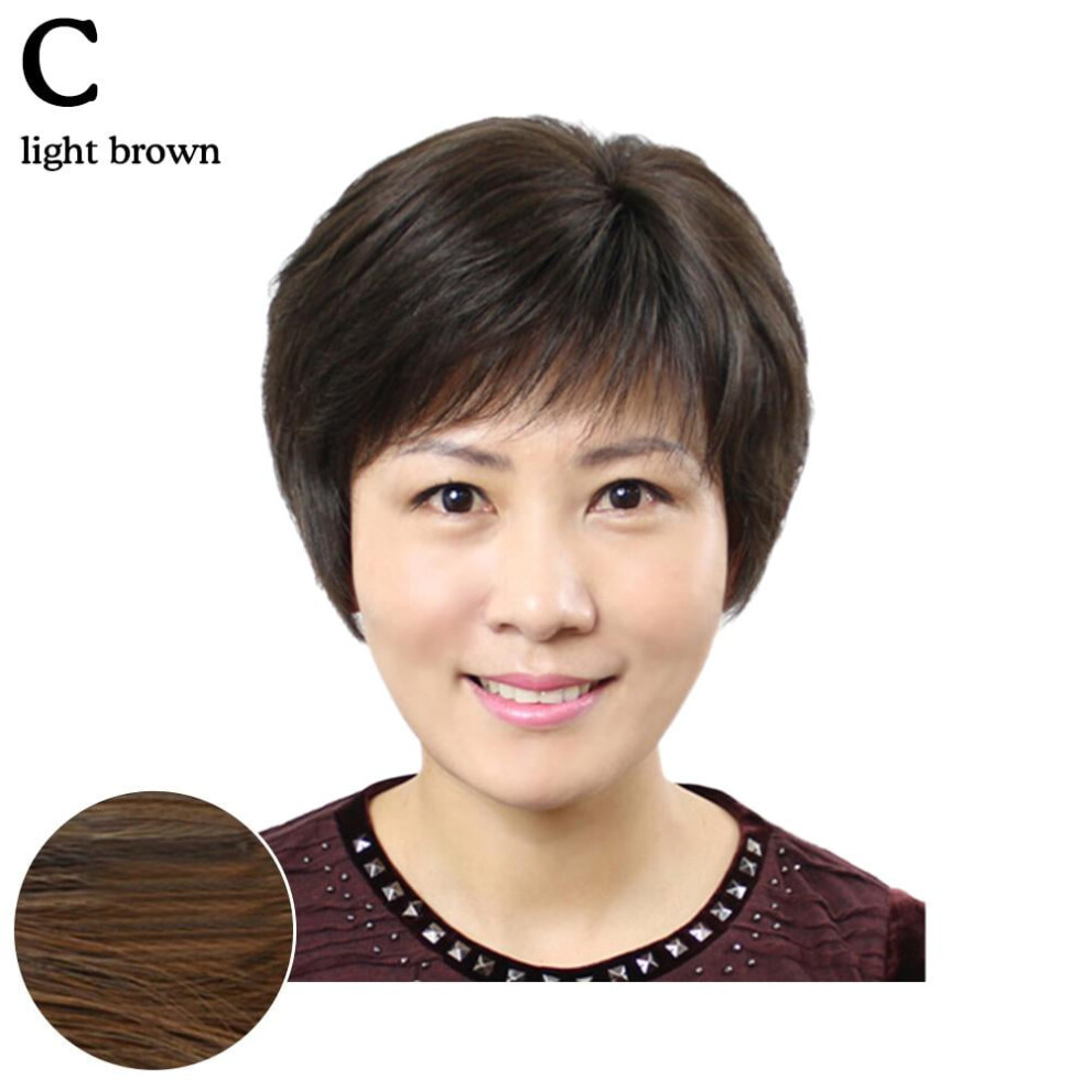 Wig Female Short Hair Real Hair Middle-Aged And Elderly Ladies Elderly N0W8