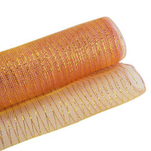 Deco Mesh 10"x30FT Metallic Foil Burlap Fabric for DIY Crafts, Christmas Tree, Wreaths, Swags, Party & Office Decor