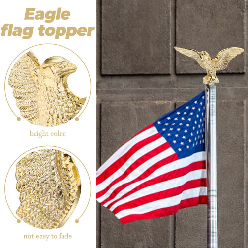 Ornement aigle pour mât de drapeau sectionnel doré (1 pièce) 2