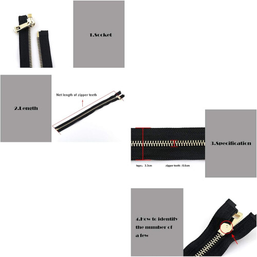 Zíper de 45 cm com trava automática e abertura frontal 1