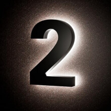 5" Backlit Stainless Steel House Numbers, LED Illuminated, Waterproof, Compatible with Outdoor Use