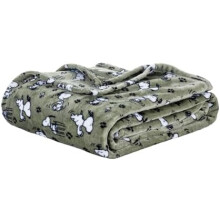 Coperta di peluche Snoopy dei Peanuts in velluto verde Loden king90