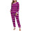 Dam vinterpyjamas med dubbel fleece och raglanmönster, lång 1