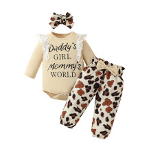 Strój dla dziecka Daddys GIRL Mommys WORLD Strój z nadrukiem Kombinezon Spodnie Zestawy dla niemowląt Dziewczynki Opaska na głowę Kombinezon