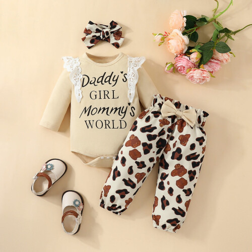 Βρεφικά ρούχα Daddys GIRL Mommys WORLD Σετ παντελονιών με τυπωμένα ρούχα Σετ για βρέφη 1