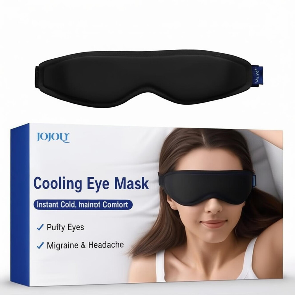 Dark/Blue Contoured Gel Eye Mask Cold Compress Cooling Relief For Puffiness, Circles, Sinus & Eye Strain, Reusable, Fits All,