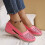 Sandali casual da donna con punta rotonda e plateau comodi, modello 39 rosa 5