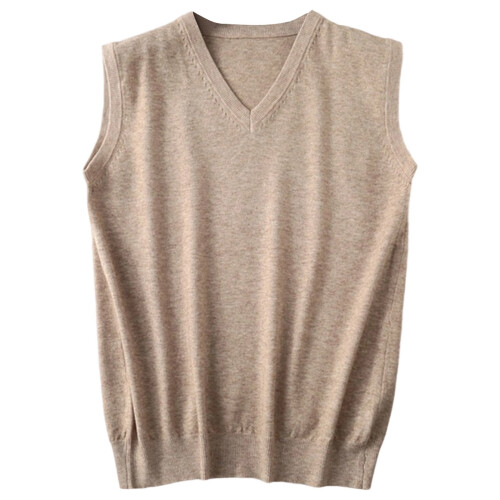 Men's V-neck sweater vest solid color relaxed fit
