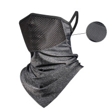 Gray Neck Gaiter Face Mask with Ear Loops, Breathable Ice Silk Head Cover for Men & Women – Skiing, Fishing, Hiking, Cycling