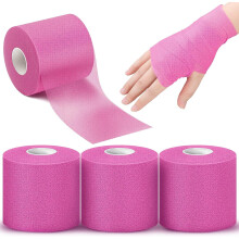 3-Piece Pink Athletic Pre-Wrap Tape (2.75" x 30 Yds) for Hair, Ankles, Wrists, Knees – Compatible with all standard wrap systems