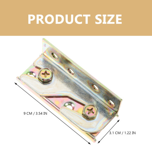 4 Pcs Bed Rail Fitting Connectors Frame Replacement Parts Golden 1
