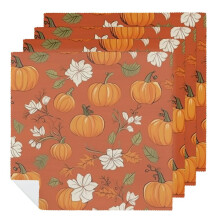 Herbstliche Kürbis-Stoffservietten aus Polyester