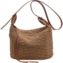Slamené crossbody kabelky pre ženy, slamená plážová taška, ručne tkané slamené peňaženky a kabelky na letnú dovolenku