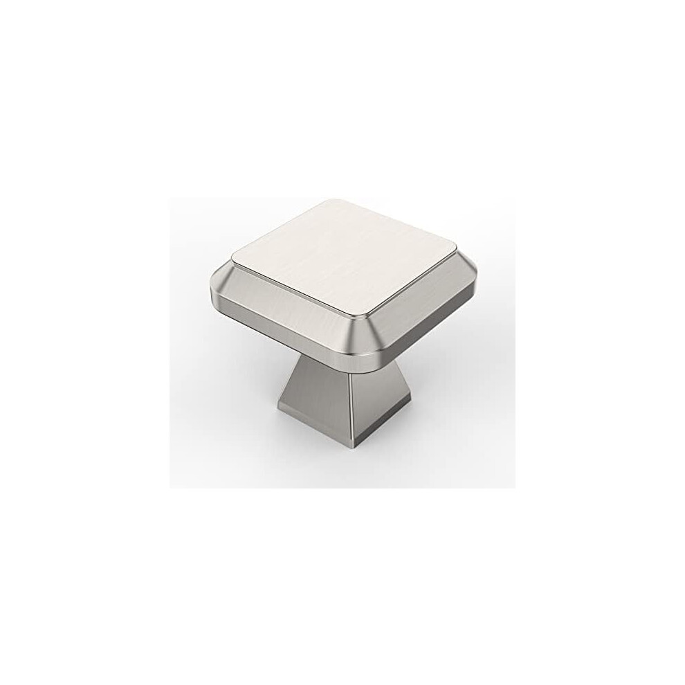 10-Pack Brushed Satin Nickel Cabinet Knobs & Pulls, Single Hole, Square Design For Kitchen, Bathroom & Dresser Â Zh0002 9180479011866