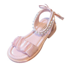 Sandales élégantes à semelle souple pour filles, sandales d'été pour enfants, sandales à dentelle de princesse tendance