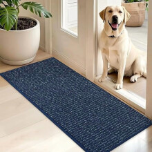 Dirt Trapper Door Mat 20"x48", Non-Slip Washable Entrance Mat, Dirt Resistant & Absorbent, Low Profile for Front/Back Door – Blue