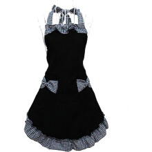 Leuke, modieuze rode katoenen schorten voor vrouwen en meisjes, vintage retro kookschort met zakken, ideaal als Moederdagcadeau.
