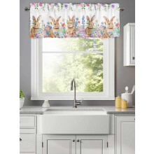 Rideaux à cantonnière fleuris printaniers 42 x 12 po à œillets