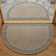 Halkfri dörrmatta i polyester, halvrund, 60x40 cm