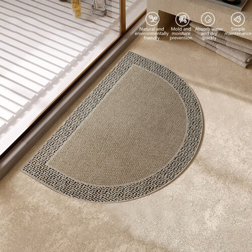 Halfronde antislip deurmat 60x40cm polyester 2