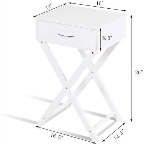 Μοντέρνα Ευέλικτα Κομοδίνα, Τραπεζάκι X-Design Accent, Ράφι Αποθήκευσης Κομοδίνου με 1