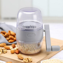 Portable Manual Hand Nut Chopper for All Nuts Walnut Pecans, Hand Crank Nut Grinder in Grey