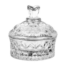 Petit bocal à bonbons en verre transparent à motif trèfle avec couvercle – Idéal pour Halloween, les mariages et les fêtes.