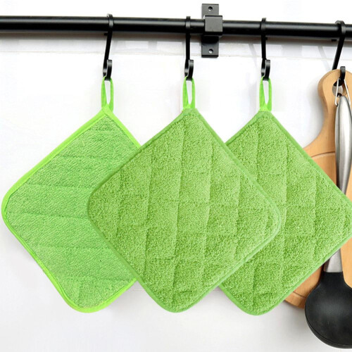 Cotton Terry Cloth Pot Holder Set, Kitchen Hot Pad, 2-Pack 1