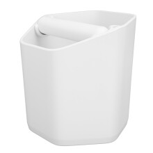 Large Capacity Heat Resistant Coffee Knock Box with NonSlip Base for Fast Grounds Disposal White