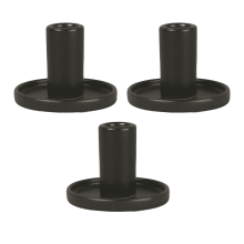 EASTIN 3er-Pack Kerzenhalter, 7,9 x 5,8 cm Durchmesser, Keramik, Schwarz, für Hochzeiten, Feste, Weihnachten, Tischdekoration, Heimdekoration