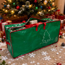 Sac de rangement pour sapin de Noël 15 x 20 x 48 pouces, imperméable, fermeture éclair, poignées renforcées, pour sapins et décorations