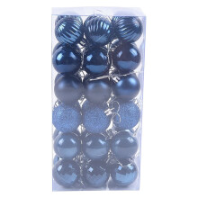 SuoKom 36Pcs 1.6" Navy Shatterproof Christmas Balls, Xmas Tree Ornaments – Compatible with Standard Tree Hooks