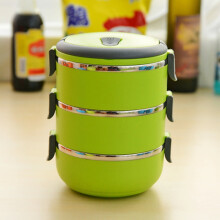 Boîte à lunch empilable à 3 compartiments en acier inoxydable, hermétique et isotherme, avec poignée, 600 L, 1 compartiment, portable