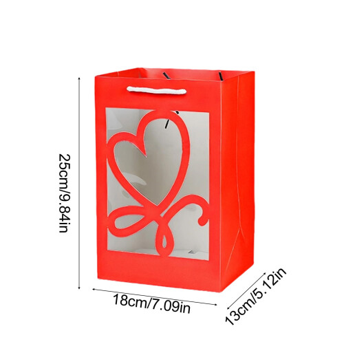 Sac cabas fleuri pour la Saint-Valentin avec fenêtre transparente 2
