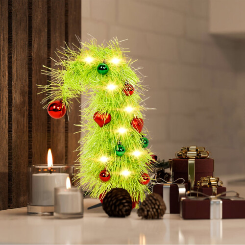 Lime Green Pre-lit Mini Christmas Tree 15.7 inch 2