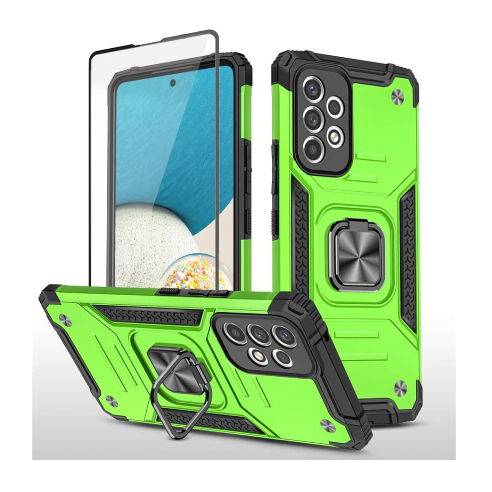 Xhy Case For Samsung Galaxy A53 5G: Magnetic Ring, Kickstand, Military-Grade Drop Protection, Screen Protector, Detachable Â Green 9180479596288