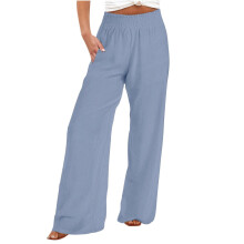 Pantalones de pierna ancha para mujer, pantalones de tallas grandes para mujer, pantalones anchos holgados, pantalones casuales rectos de cintura