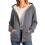 Γυναικείο παλτό fleece χειμώνα ζεστό casual μακρυμάνικο μπλουζάκι με κουκούλα και 2