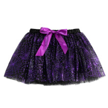 Meisjesrokjes Halloween cartoon spinnenweb print tule ballet tutu rokje elegante verjaardag bruiloft weekend rokje, donkerpaars, 9-11 jaar