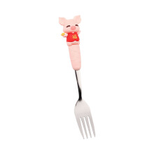 Juego de cubiertos de acero inoxidable con mango de silicona y adorable figura de animal para disfrutar de una comida divertida con un agarre fácil