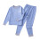 Conjunto de roupa íntima térmica feminina com blusa listrada forrada com lã e 3